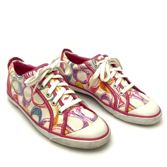 Coach Women's Multi-Color Barrett Poppy Lace-Up Sneaker (Q675) - Picture 5 of 15